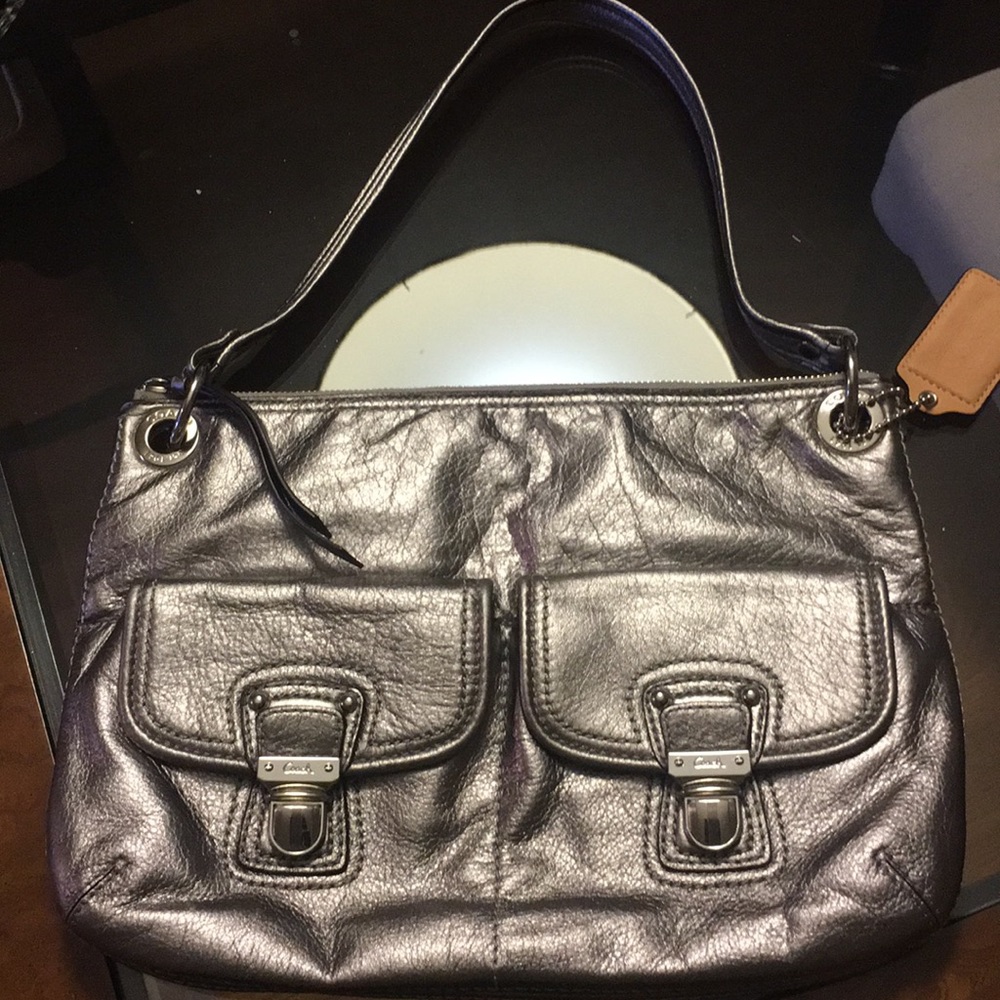 Silver Coach Shoulder bag